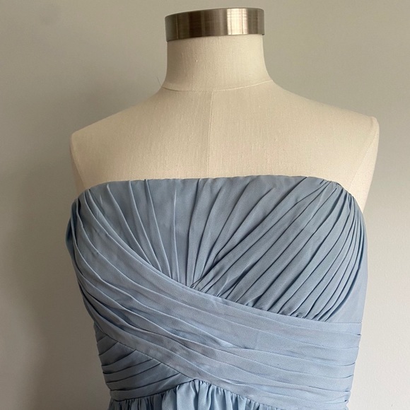 Great Conditionb Beautiful Womens Blu Sage Runched A-Line Blue Dress - Picture 2 of 4